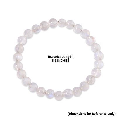 Rainbow Moonstone 80.00 ctw Beaded Stretch Bracelet