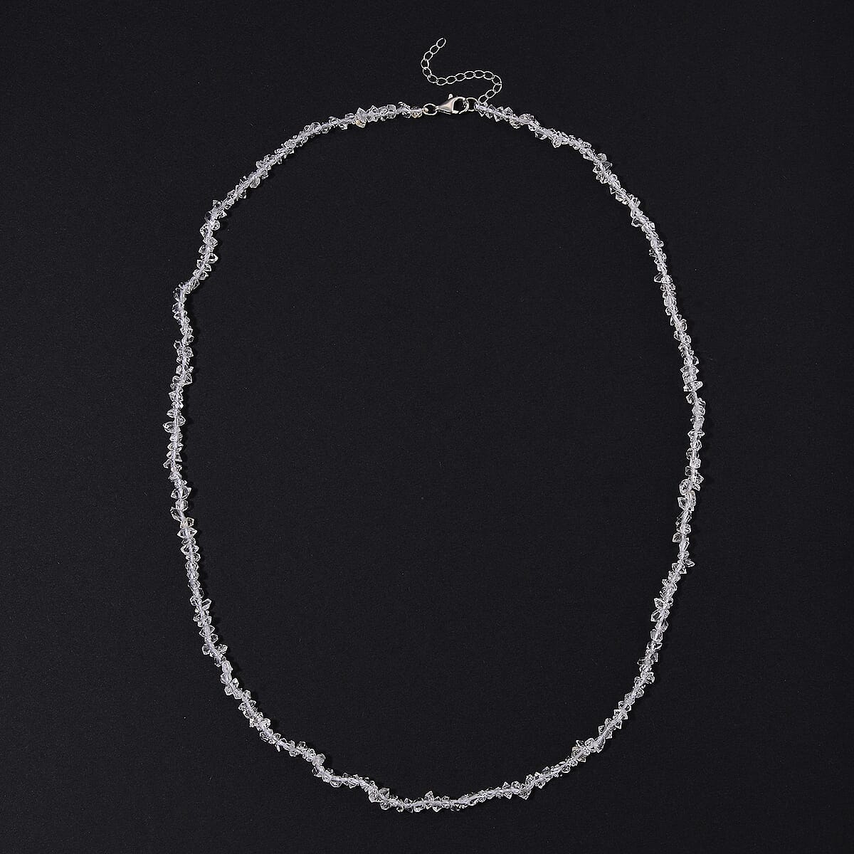 D'Joy American Herkimar Quartz 76.50 ctw Beaded Necklace in Rhodium Over Sterling Silver (24 Inches) image number 1