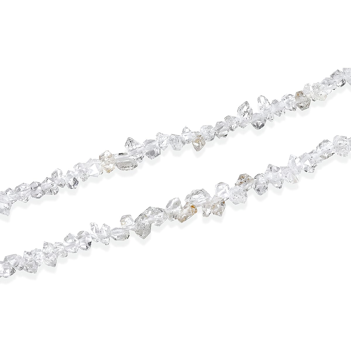 D'Joy American Herkimar Quartz 76.50 ctw Beaded Necklace in Rhodium Over Sterling Silver (24 Inches) image number 4