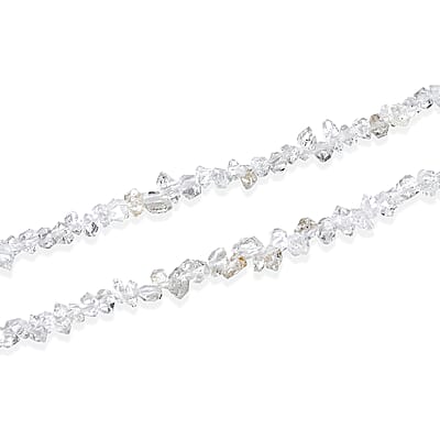 D'Joy American Herkimar Quartz 76.50 ctw Beaded Necklace in Rhodium Over Sterling Silver (24 Inches)