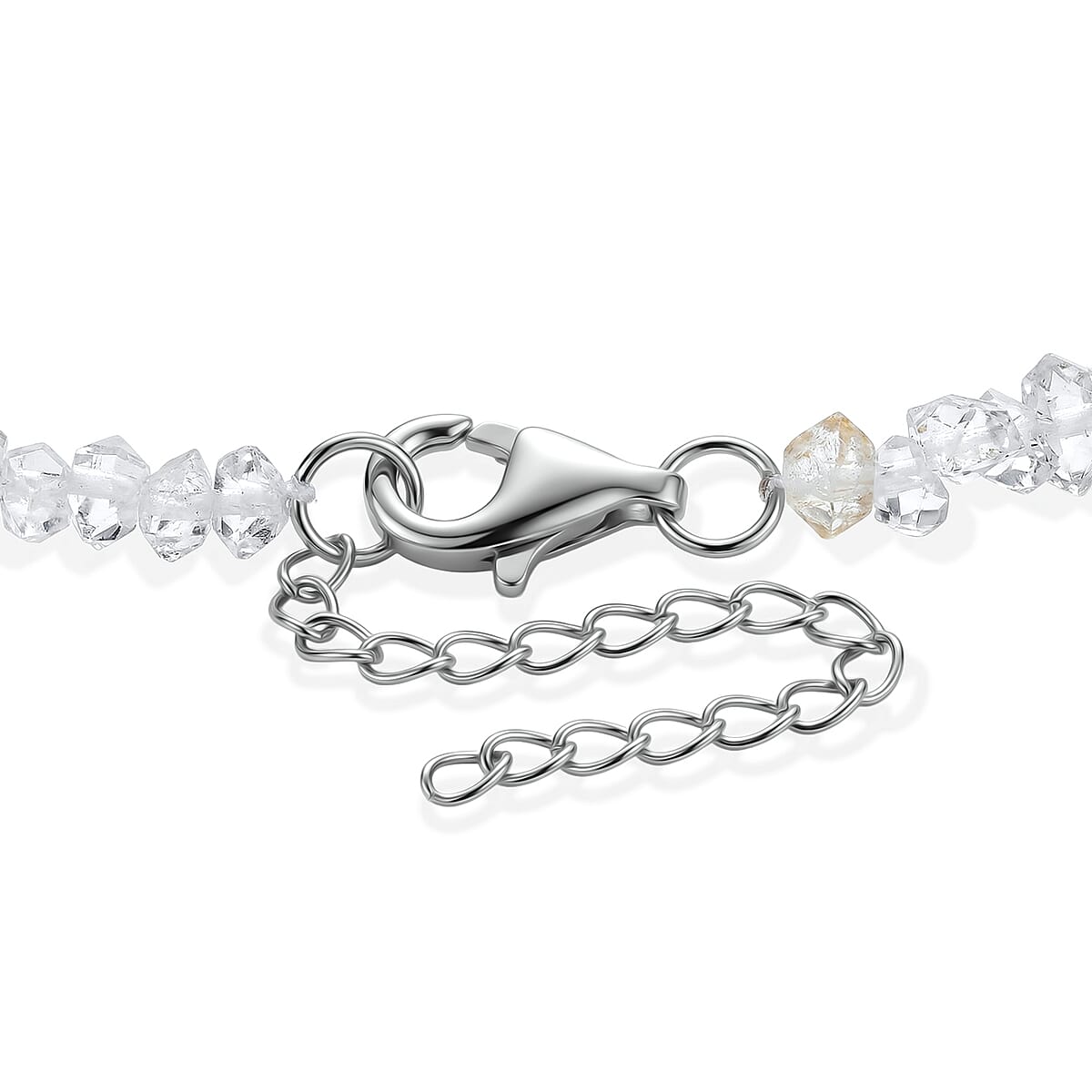 D'Joy American Herkimar Quartz 76.50 ctw Beaded Necklace in Rhodium Over Sterling Silver (24 Inches) image number 5