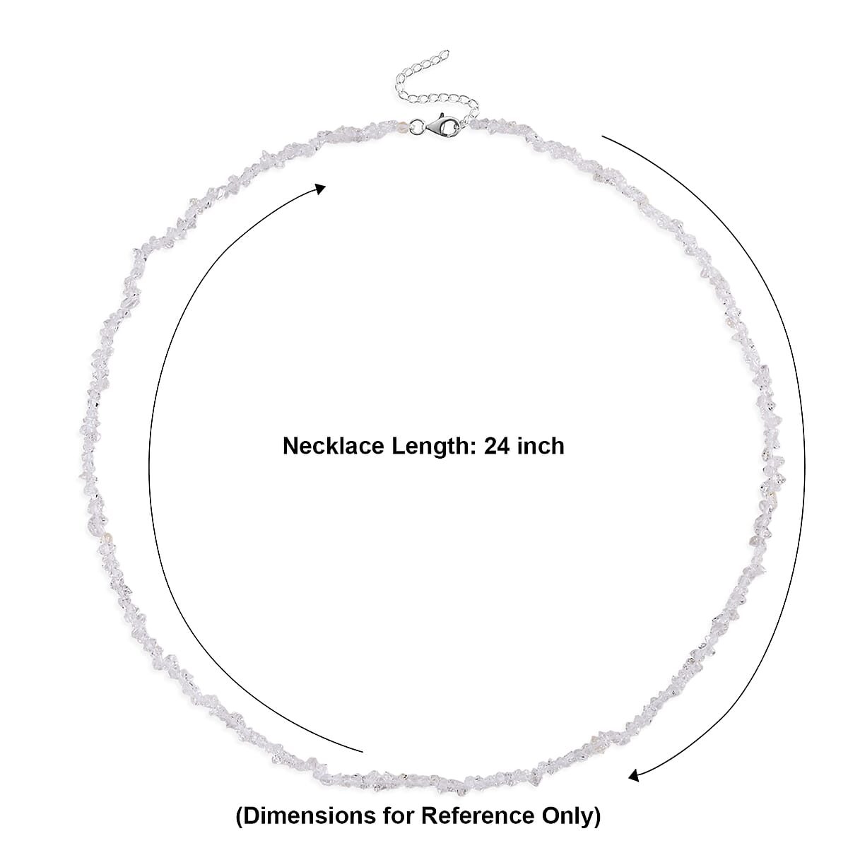 D'Joy American Herkimar Quartz 76.50 ctw Beaded Necklace in Rhodium Over Sterling Silver (24 Inches) image number 6