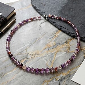 D'Joy Cacoxenite 250.00 ctw Beaded Necklace in Rhodium Over Sterling Silver (20 Inches)