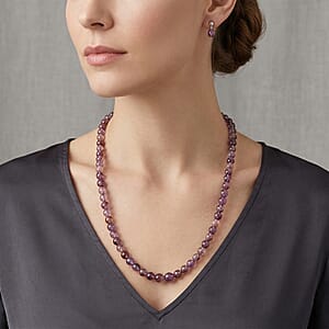 D'Joy Cacoxenite 250.00 ctw Beaded Necklace in Rhodium Over Sterling Silver (20 Inches)