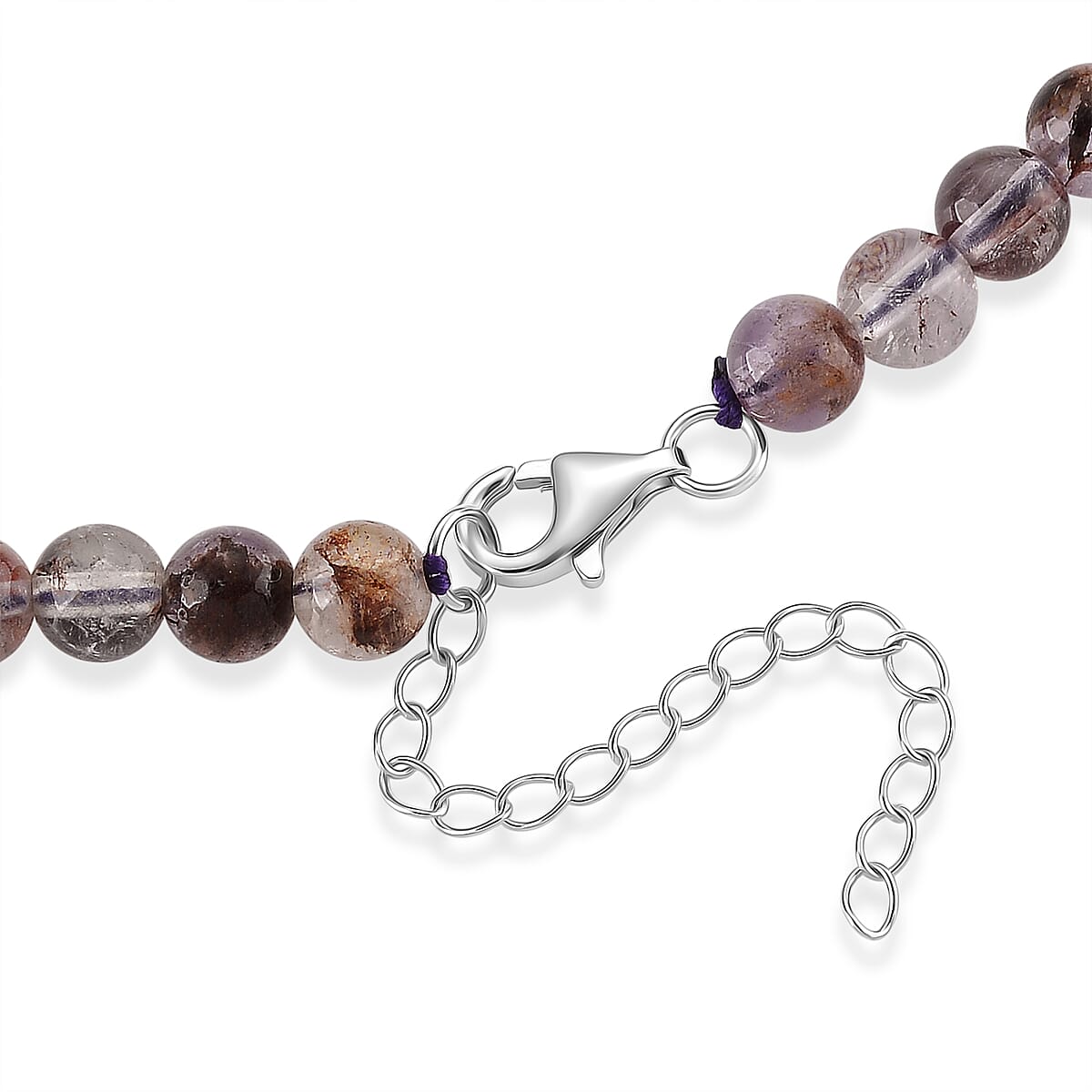 D'Joy Cacoxenite 250.00 ctw Beaded Necklace in Rhodium Over Sterling Silver (20 Inches) image number 4