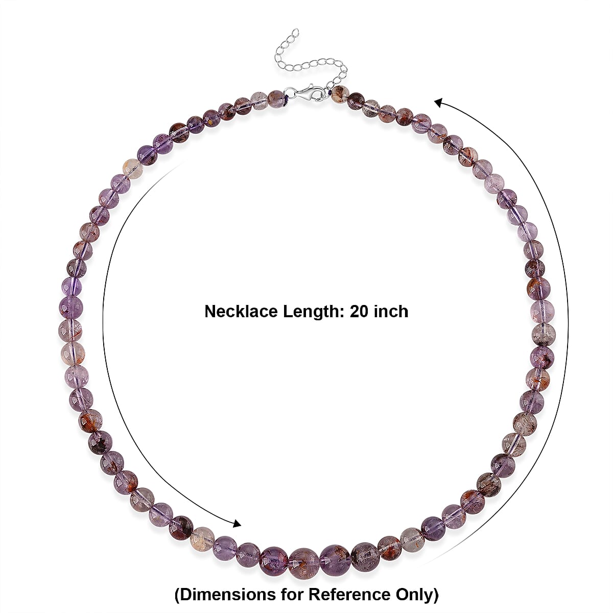 D'Joy Cacoxenite 250.00 ctw Beaded Necklace in Rhodium Over Sterling Silver (20 Inches) image number 5