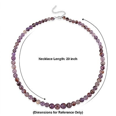 D'Joy Cacoxenite 250.00 ctw Beaded Necklace in Rhodium Over Sterling Silver (20 Inches)
