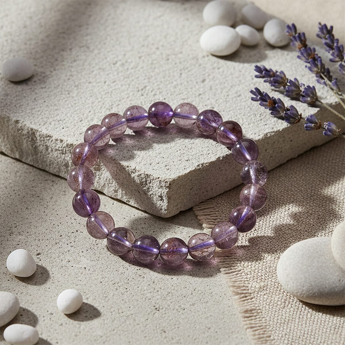 Cacoxenite 165.00 ctw Beaded Stretch Bracelet image number 1