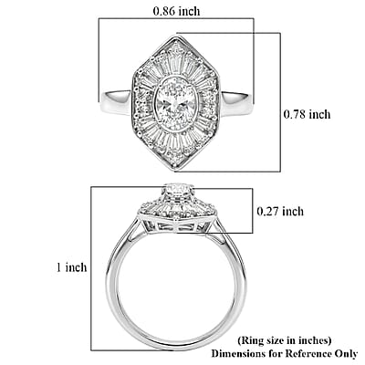 D'Joy White Topaz 1.65 ctw Victorian Royale Ring in Rhodium Over Sterling Silver (Size 5.0)