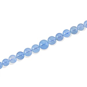 D'Joy Santa Maria Aquamarine 180.00 ctw Beaded Necklace in Rhodium Over Sterling Silver (20 Inches)