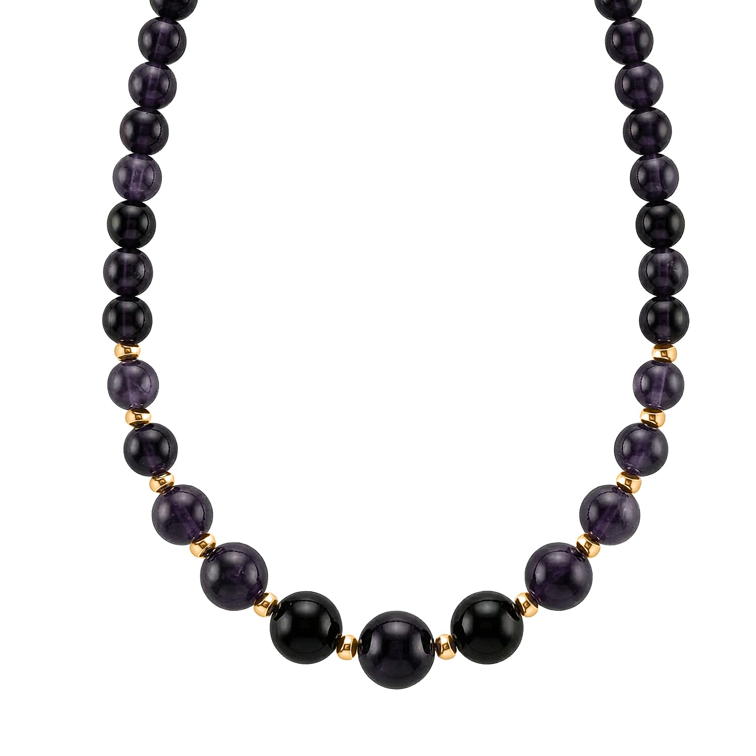 D'Joy Premium African Amethyst 350.00 ctw Beaded Necklace in 18K Vermeil Yellow Gold Over Sterling Silver 20 Inches