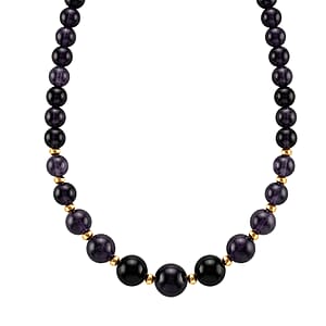D'Joy African Amethyst 350.00 ctw Beaded Necklace in 18K Vermeil YG Over Sterling Silver (20 Inches)