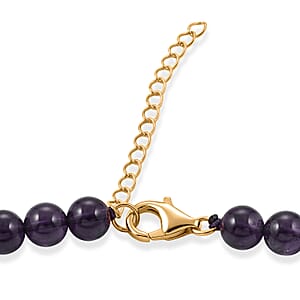 D'Joy African Amethyst 350.00 ctw Beaded Necklace in 18K Vermeil YG Over Sterling Silver (20 Inches)