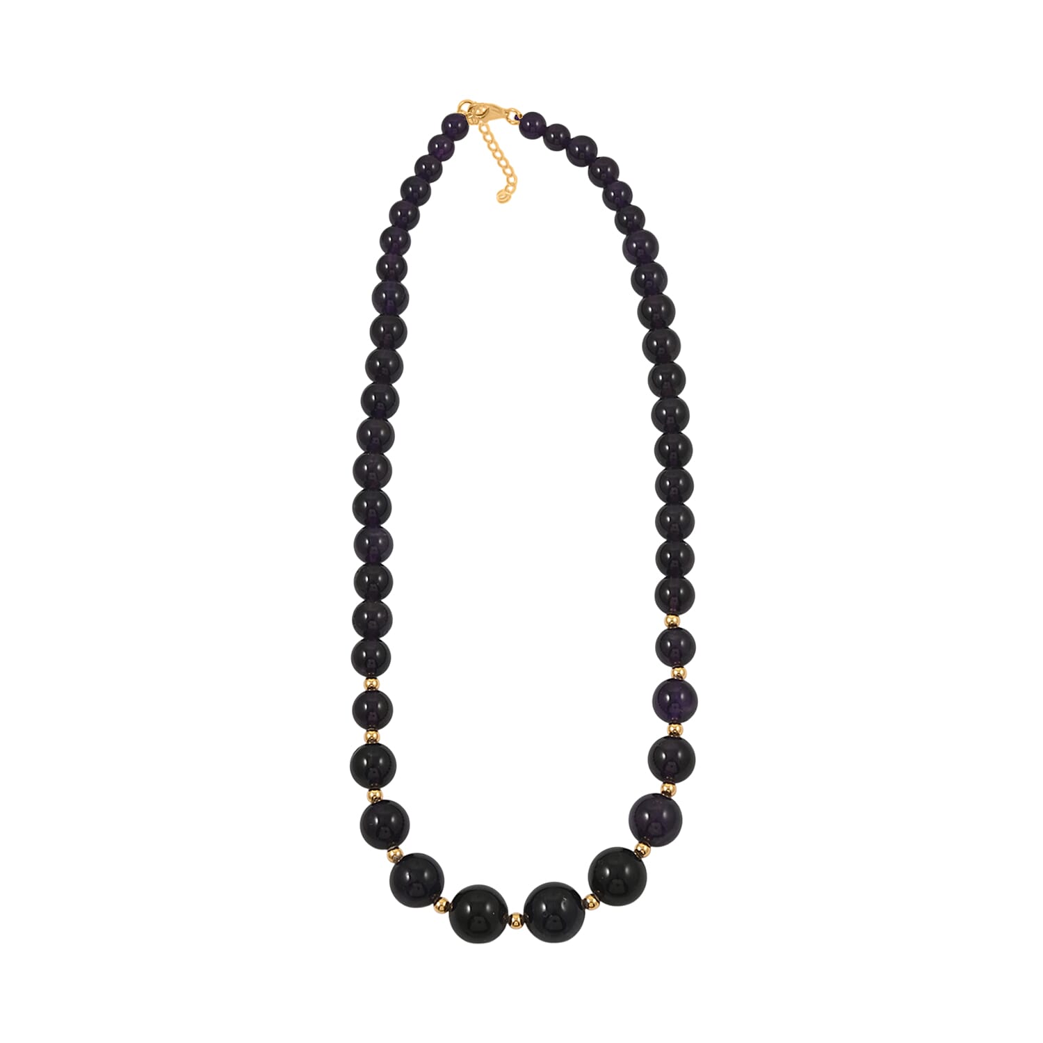 D'Joy Premium African Amethyst 350.00 ctw Beaded Necklace in 18K Vermeil Yellow Gold Over Sterling Silver 20 Inches