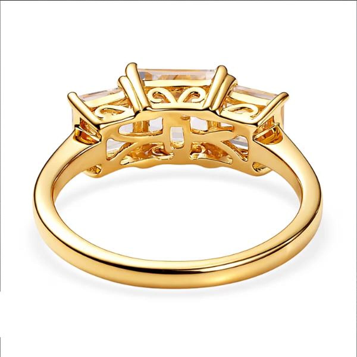 EverTrue Lab Created White Sapphire 3.25 ctw Trilogy Ring in 18K YG Plated (Size  7.0) image number 6