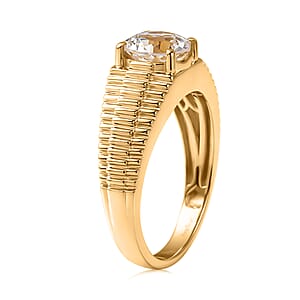 EverTrue Lab Created White Sapphire 4.00 ctw Men's Ring in 18K YG Plated (Size  10.0)