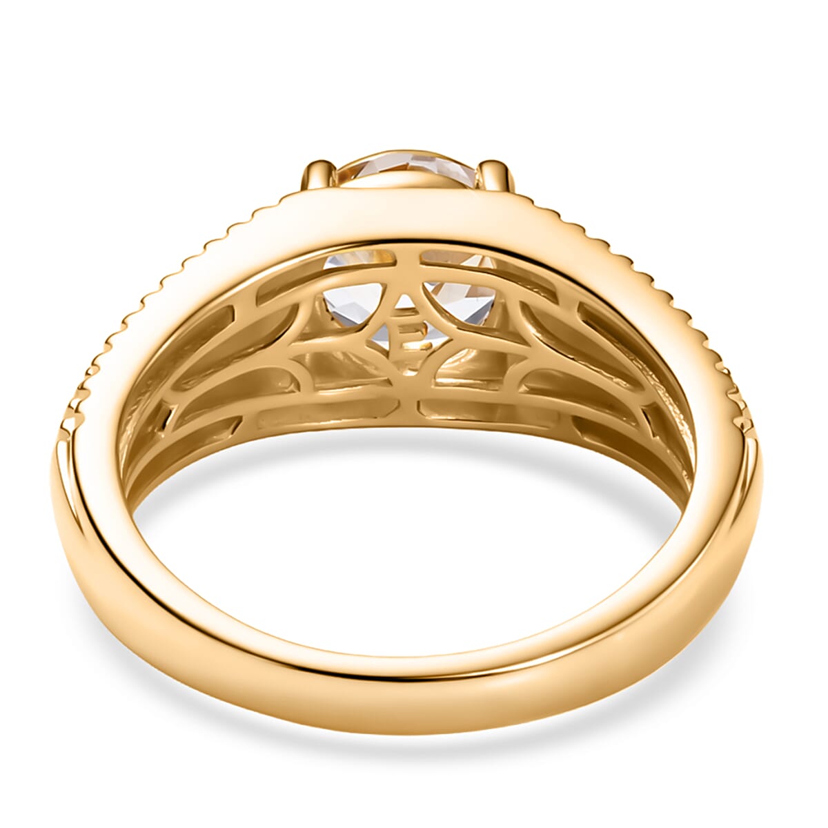 EverTrue Lab Created White Sapphire 4.00 ctw Men's Ring in 18K YG Plated (Size  10.0) image number 4
