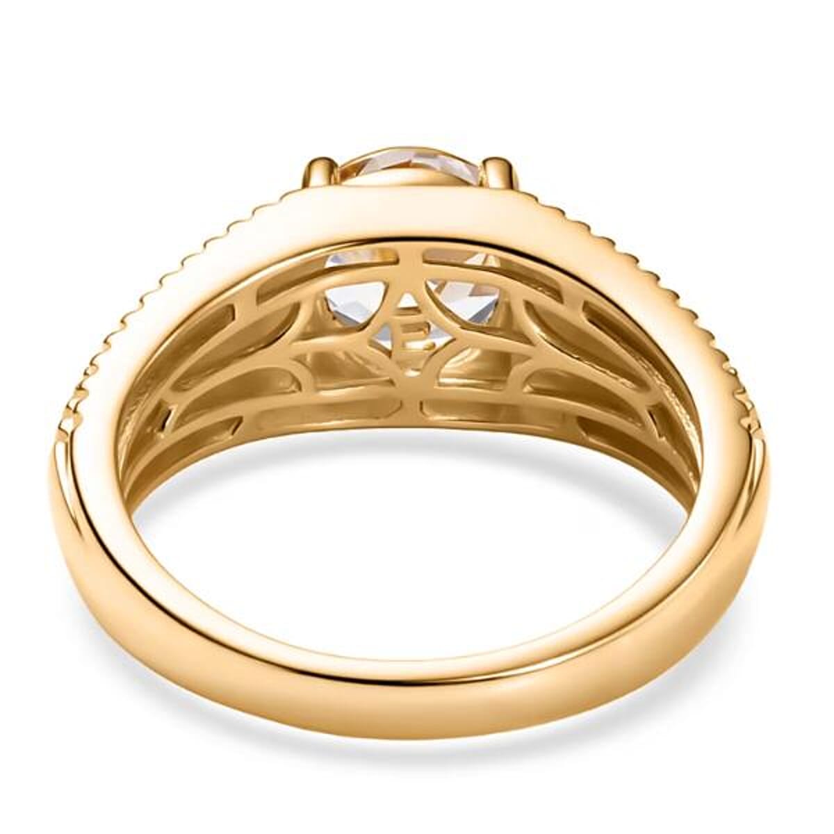 EverTrue Lab Created White Sapphire 4.00 ctw Men's Ring in 18K YG Plated (Size 10.0 image number 6