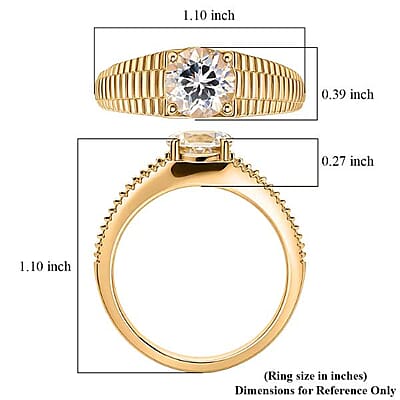 EverTrue Lab Created White Sapphire 4.00 ctw Men's Ring in 18K YG Plated (Size 13.0
