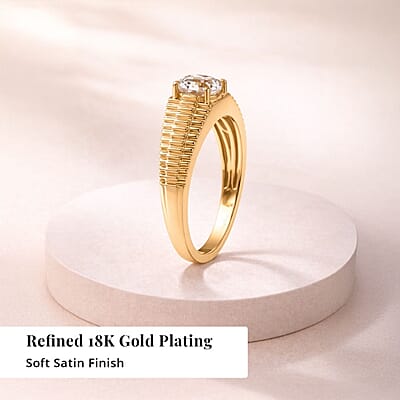 EverTrue Lab Created White Sapphire 4.00 ctw Men's Ring in 18K YG Plated (Size 14.0