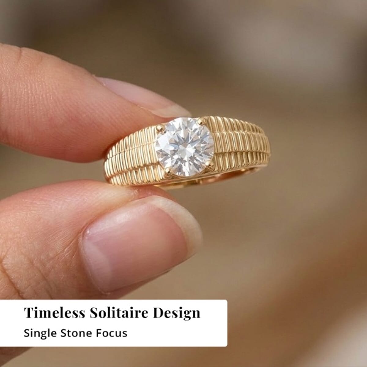 EverTrue Lab Created White Sapphire 4.00 ctw Men's Ring in 18K YG Plated (Size 14.0 image number 4