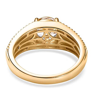 EverTrue Lab Created White Sapphire 4.00 ctw Men's Ring in 18K YG Plated (Size 14.0