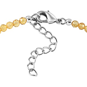 EverTrue Autumn Alexite and Brazilian Citrine 11.20 ctw Beaded Fire Line Bracelet in Platinum Bond (6.5-8.00In)