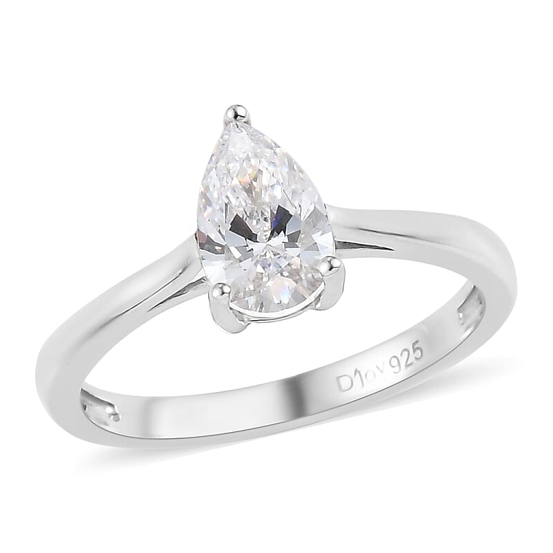 Swarovski Zirconia Ring (Size 5.0) in Platinum Over Sterling Silver 0.88 ctw