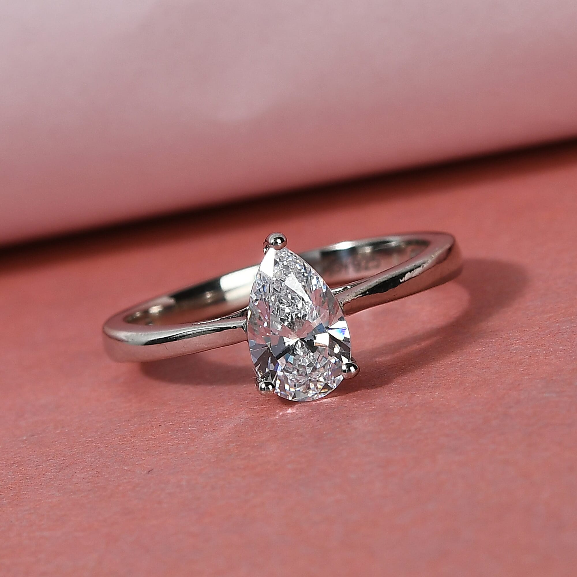 Swarovski Zirconia Ring (Size 5.0) in Platinum Over Sterling Silver 0.88 ctw