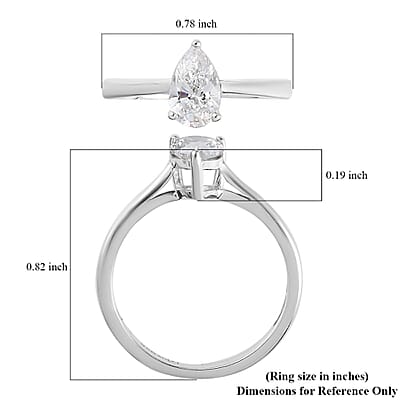 Swarovski Zirconia Ring (Size 5.0) in Platinum Over Sterling Silver 0.88 ctw