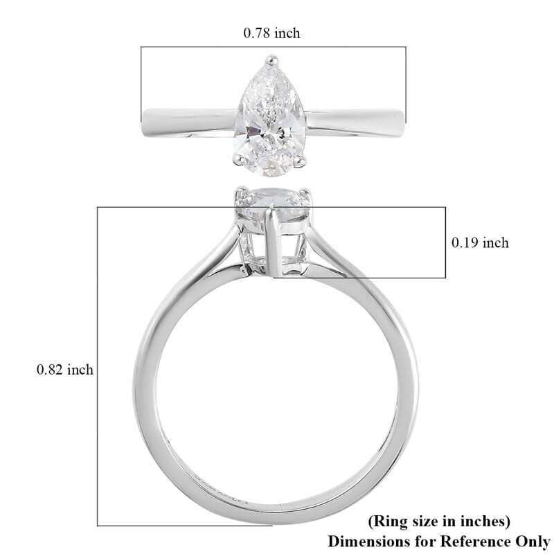 Swarovski Zirconia Ring (Size 8.0) in Platinum Over Sterling Silver 0.88 ctw