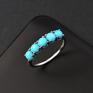 Sleeping Beauty Turquoise Ring (Size 7.5) in Platinum Over Sterling Silver 1.43 ctw