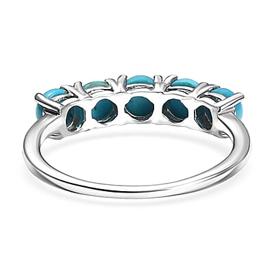 Sleeping Beauty Turquoise Ring (Size 7.5) in Platinum Over Sterling Silver 1.43 ctw