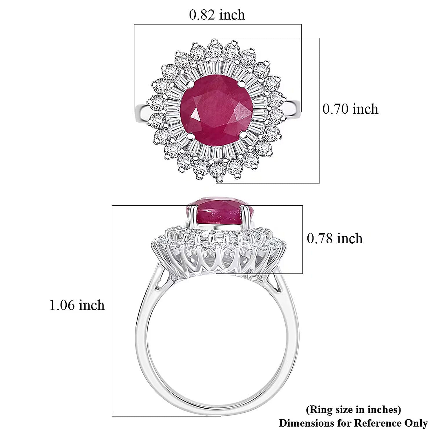 Certified & Appraised D'Joy Premium Montepuez Ruby and Moissanite 4.00 ctw Ring in Rhodium Over Sterling Silver (Size 6.0)