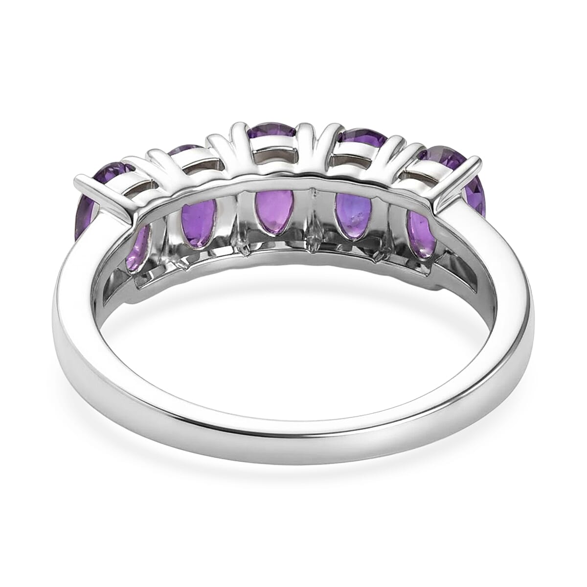 EverTrue African Amethyst 2.20 ctw Ring in Stainless Steel (Size 6.0)