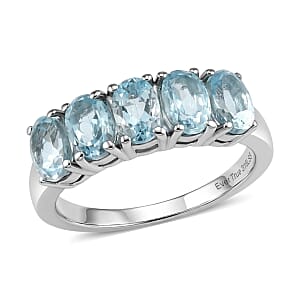 EverTrue Sky Blue Topaz 3.00 ctw Ring in Stainless Steel (Size 7.0)