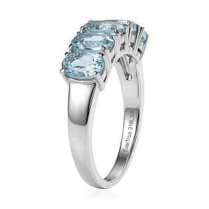 EverTrue Sky Blue Topaz 3.00 ctw Ring in Stainless Steel (Size 7.0)