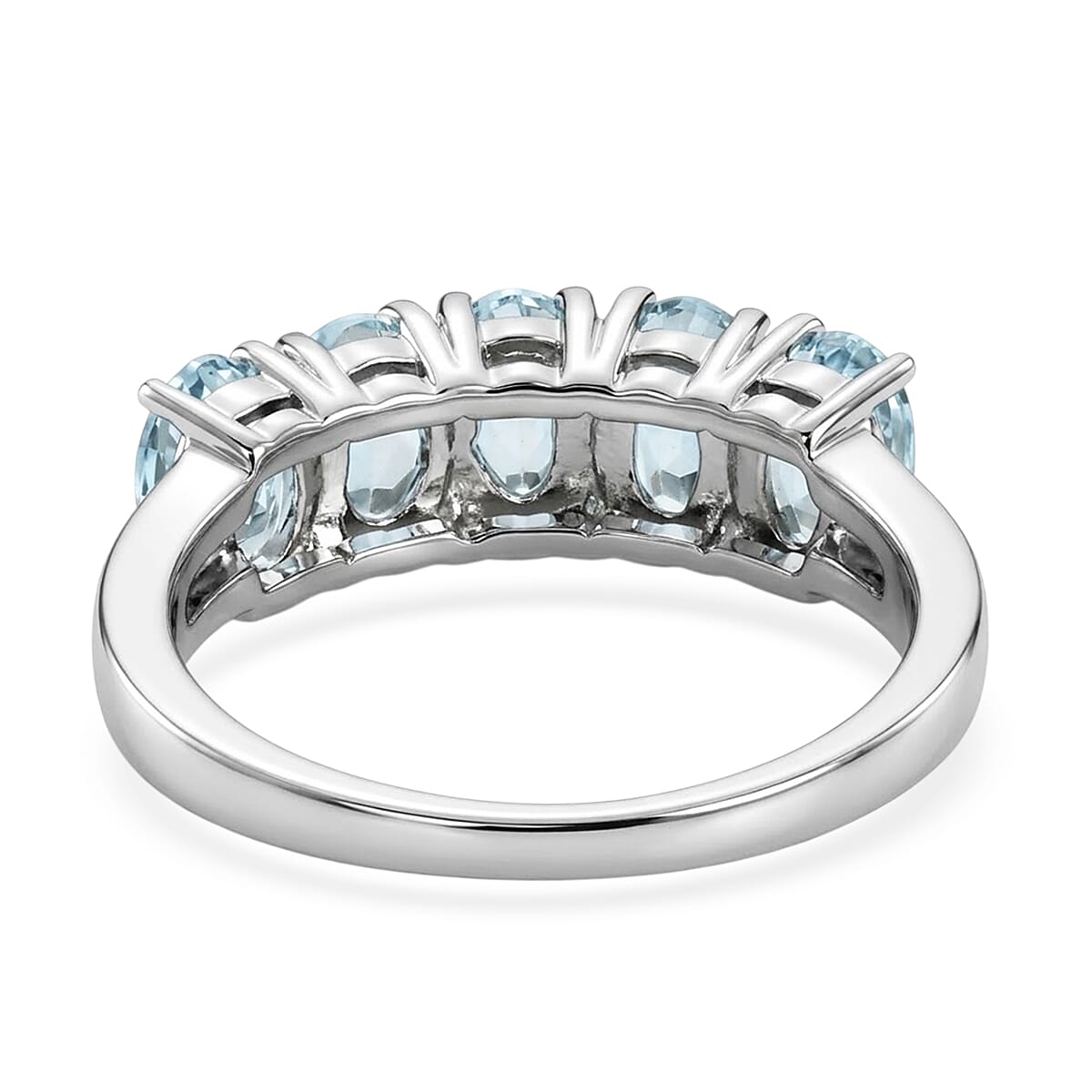 EverTrue Sky Blue Topaz 3.00 ctw Ring in Stainless Steel (Size 7.0) image number 4