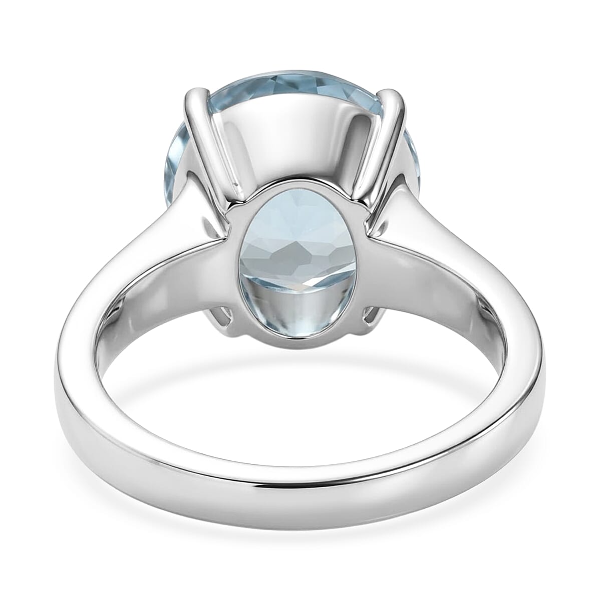 EverTrue Sky Blue Topaz 6.80 ctw Solitaire Ring in Stainless Steel (Size 8.0) image number 4
