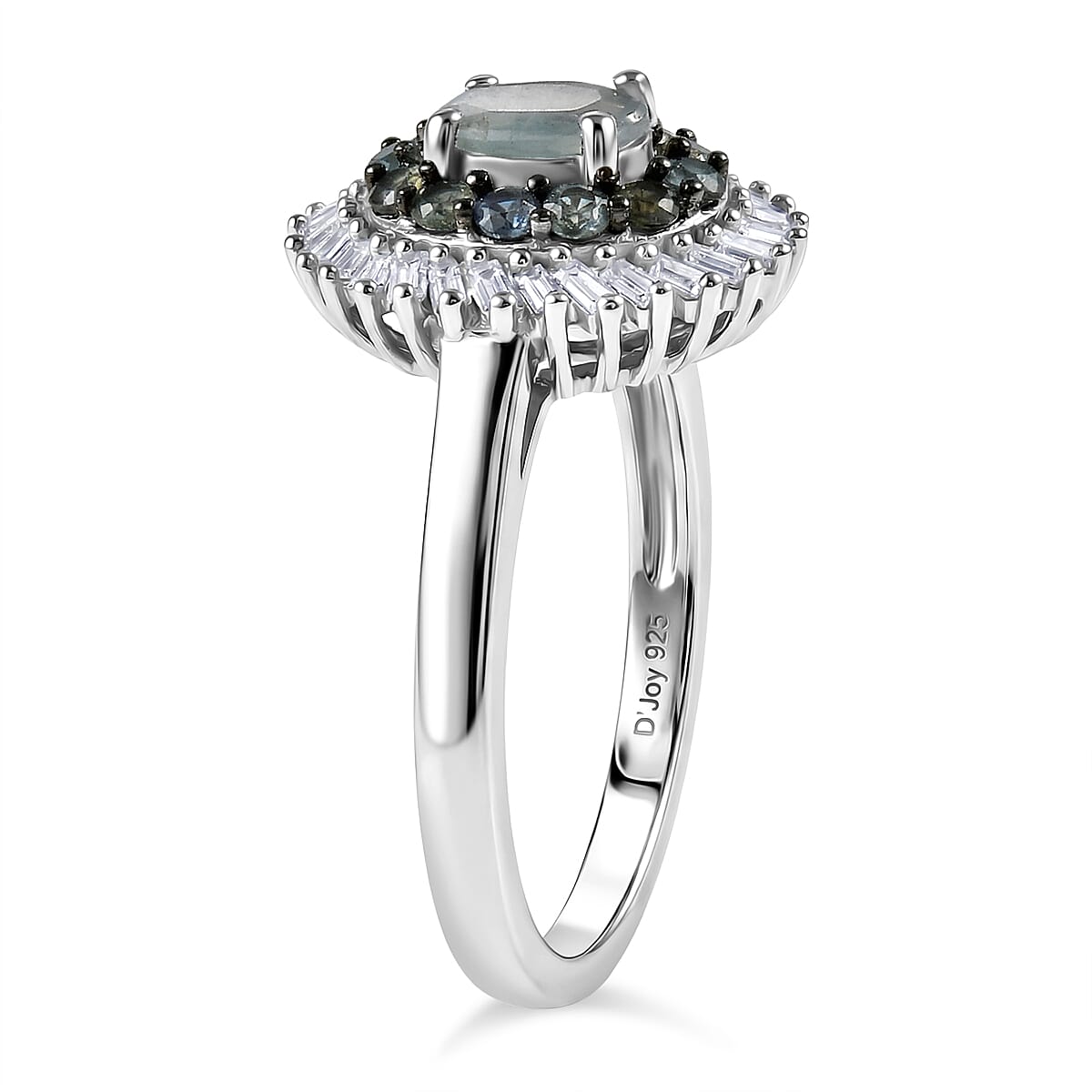 D'Joy Narsipatnam Alexandrite, Diamond (0.20 cts) Ring in Rhodium Over Sterling Silver (Size 10.0) 1.10 ctw image number 3