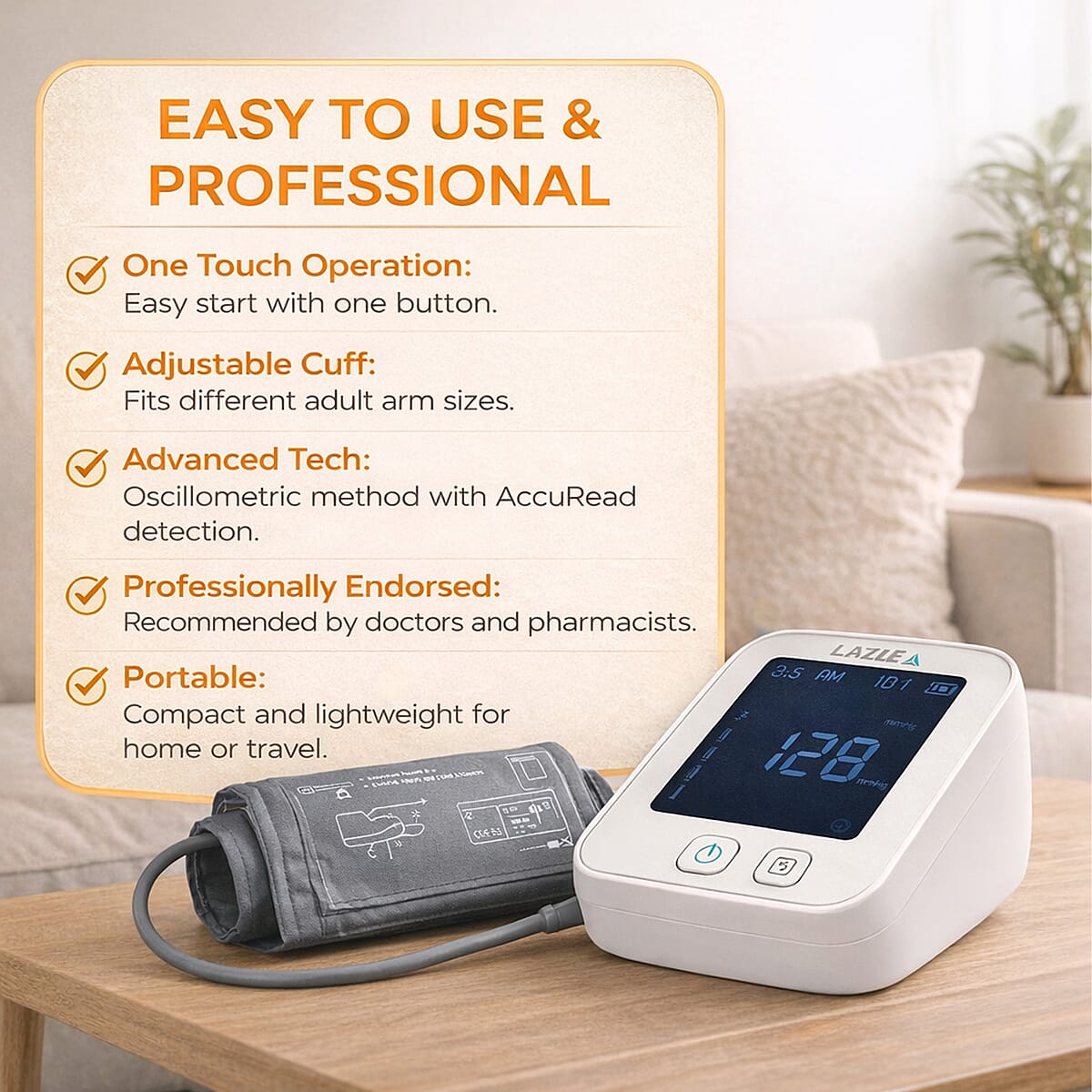 Lazle Gray Automatic Blood Pressure Monitor image number 2