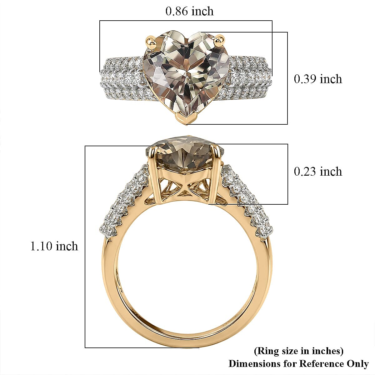 Certified & Appraised AAA Turkizite and Luxuriant Lab Grown Diamond G-H SI 3.56 ctw Ring in 10K Yellow Gold (Size  5.0)