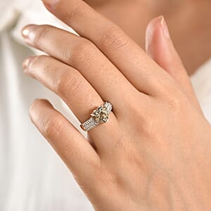 Certified & Appraised AAA Turkizite and Luxuriant Lab Grown Diamond G-H SI 3.56 ctw Ring in 10K Yellow Gold (Size 6.0)