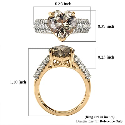 Certified and Appraised AAA Turkizite and Luxuriant Lab Grown Diamond G-H SI 3.56 ctw Ring in 10K Yellow Gold (Size 8.0)
