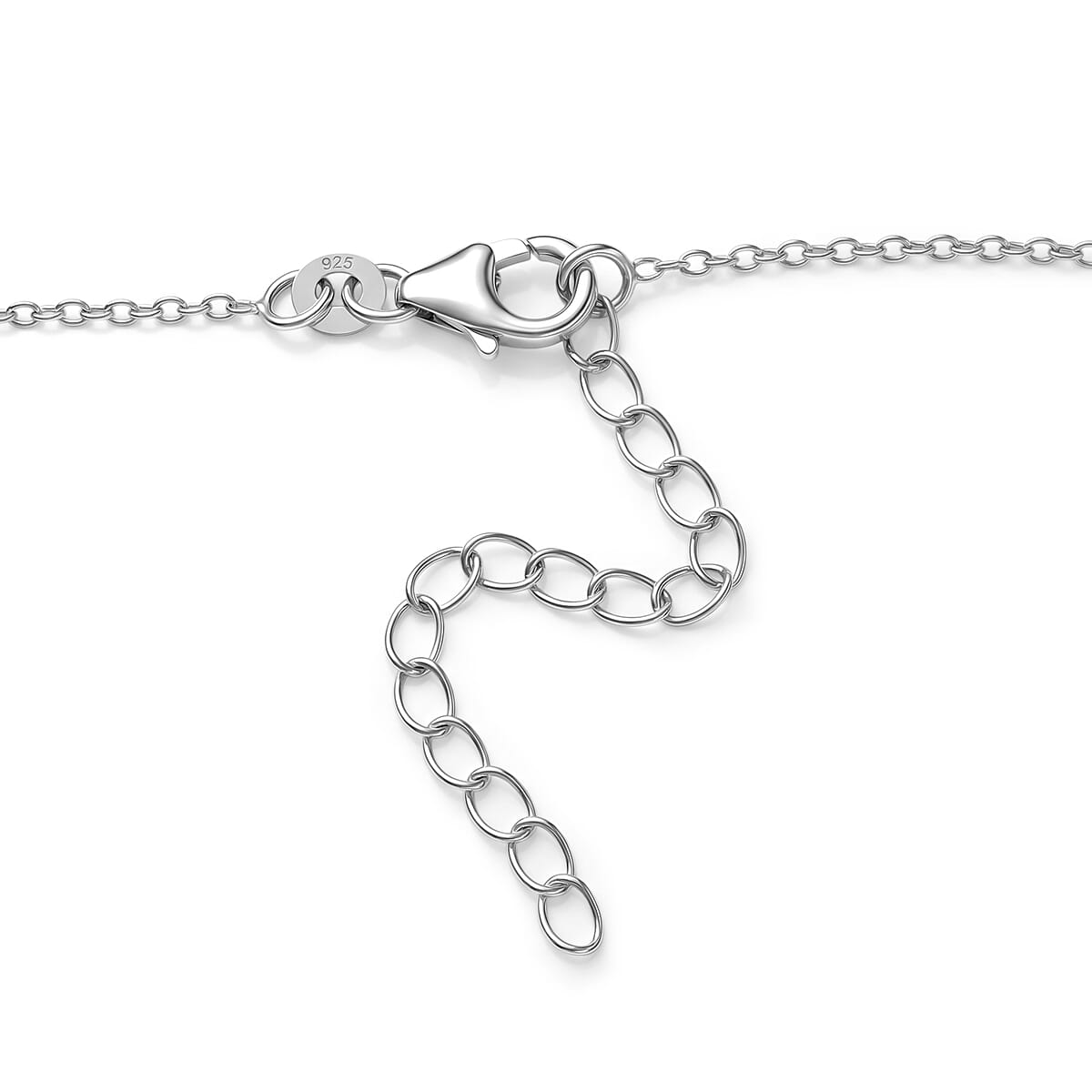 D'Joy Boyaca Colombian Emerald and Moissanite 0.80 ctw Flame Drop Necklace in Rhodium Over Sterling Silver 18-20 Inches  image number 4