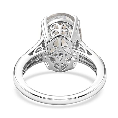 D'Joy White Topaz 7.35 ctw Royal Sparkle Ring in Rhodium Over Sterling Silver (Size 11.0)