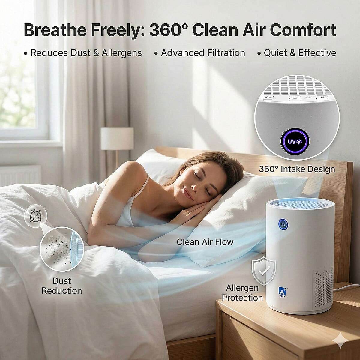 Air Purifier with 3 Speed Adjustments 16.5 (Ships in 7-10 Business Days) image number 3