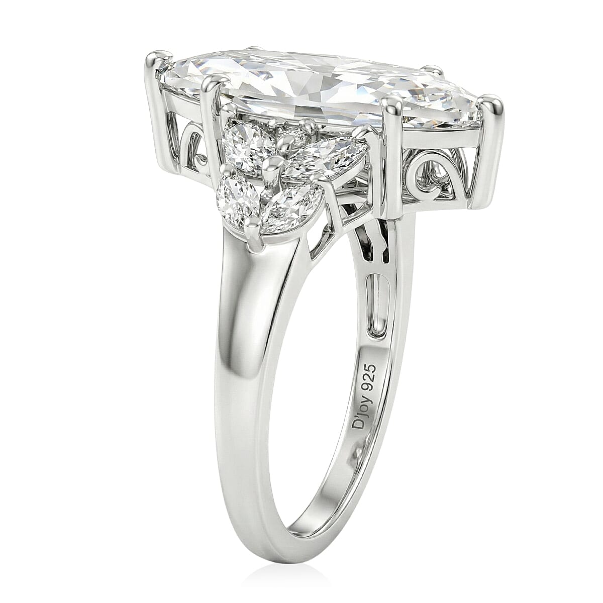 D'Joy Moissanite 4.25 ctw Ring in Rhodium Over Sterling Silver (Size 7.0) image number 3