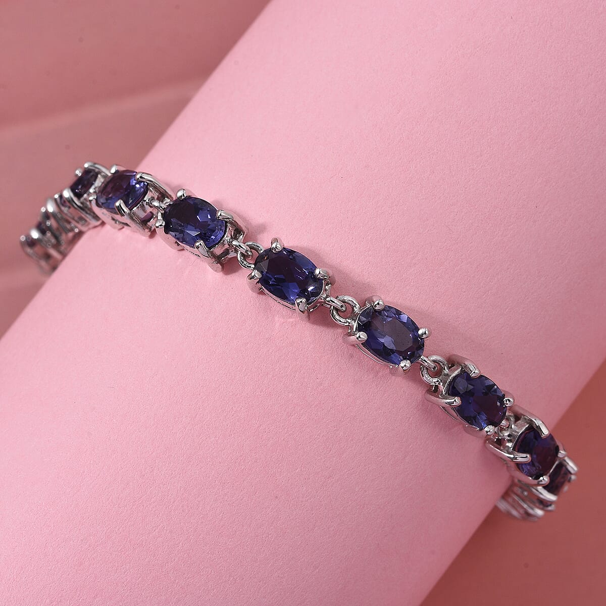 D'Joy Premium Catalina Iolite 7.50 ctw Bracelet in Rhodium Over Sterling Silver (6.50 In) image number 1
