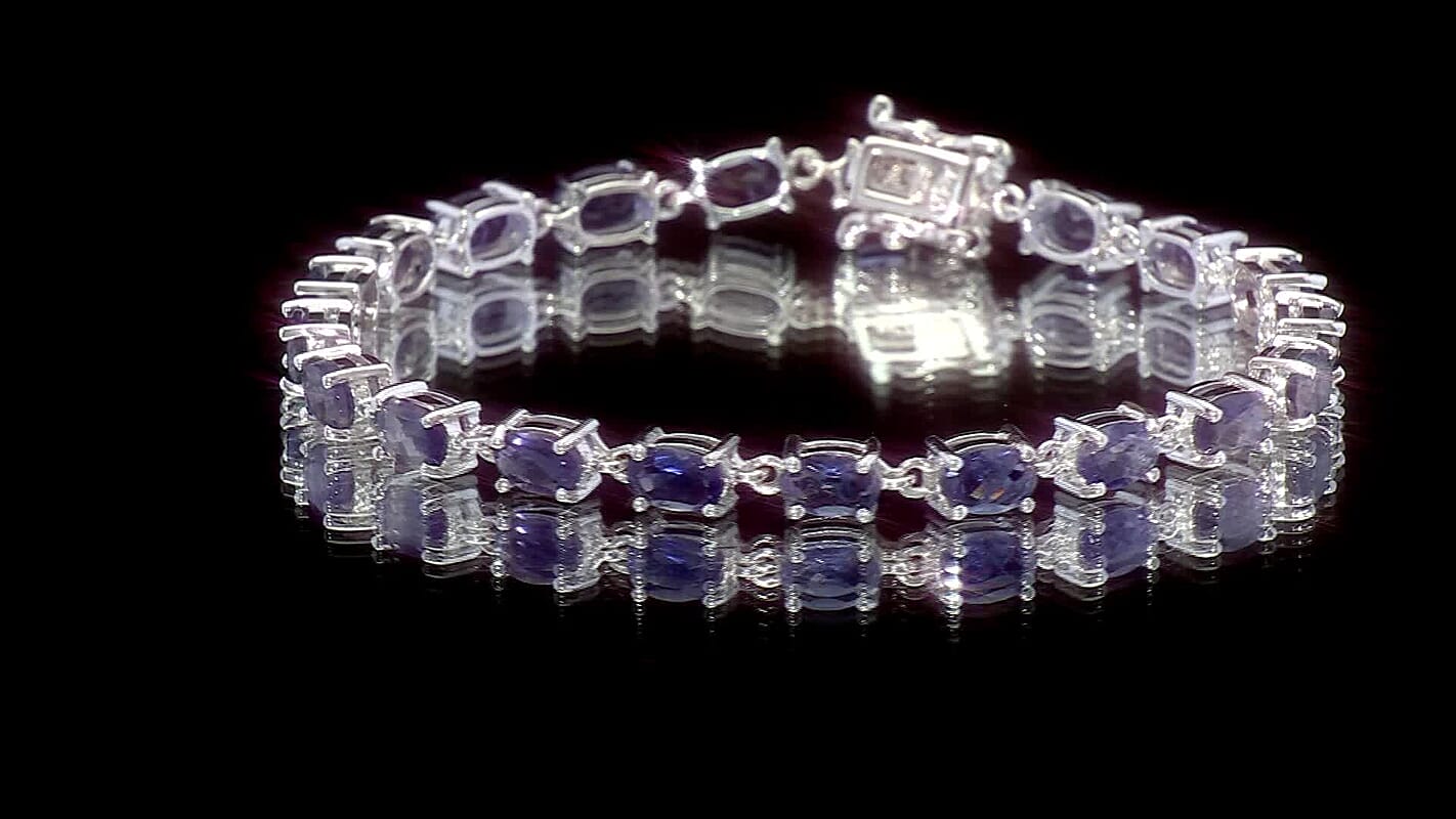 D'Joy Premium Catalina Iolite Bracelet in Rhodium Over Sterling Silver (6.50 In) 7.50 ctw